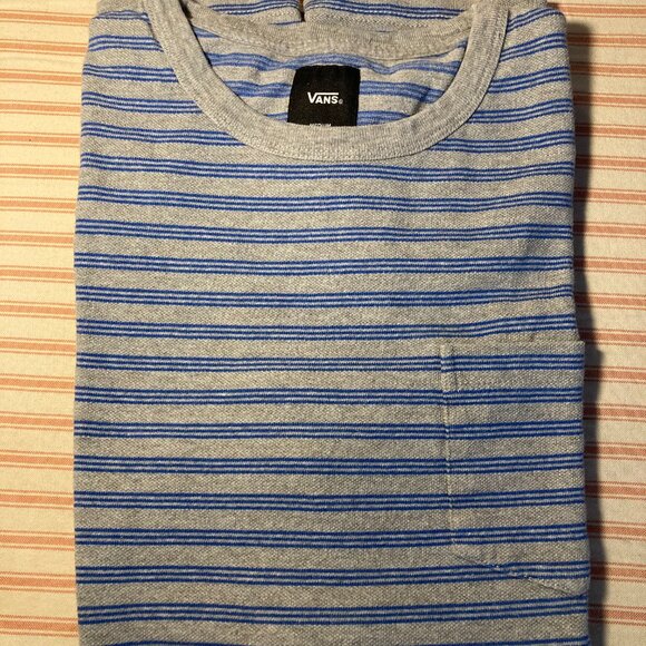 Vans Grey Shirt w/ Blue Stripes – Heavyweight Cotton – Size Medium - Picture 6 of 6